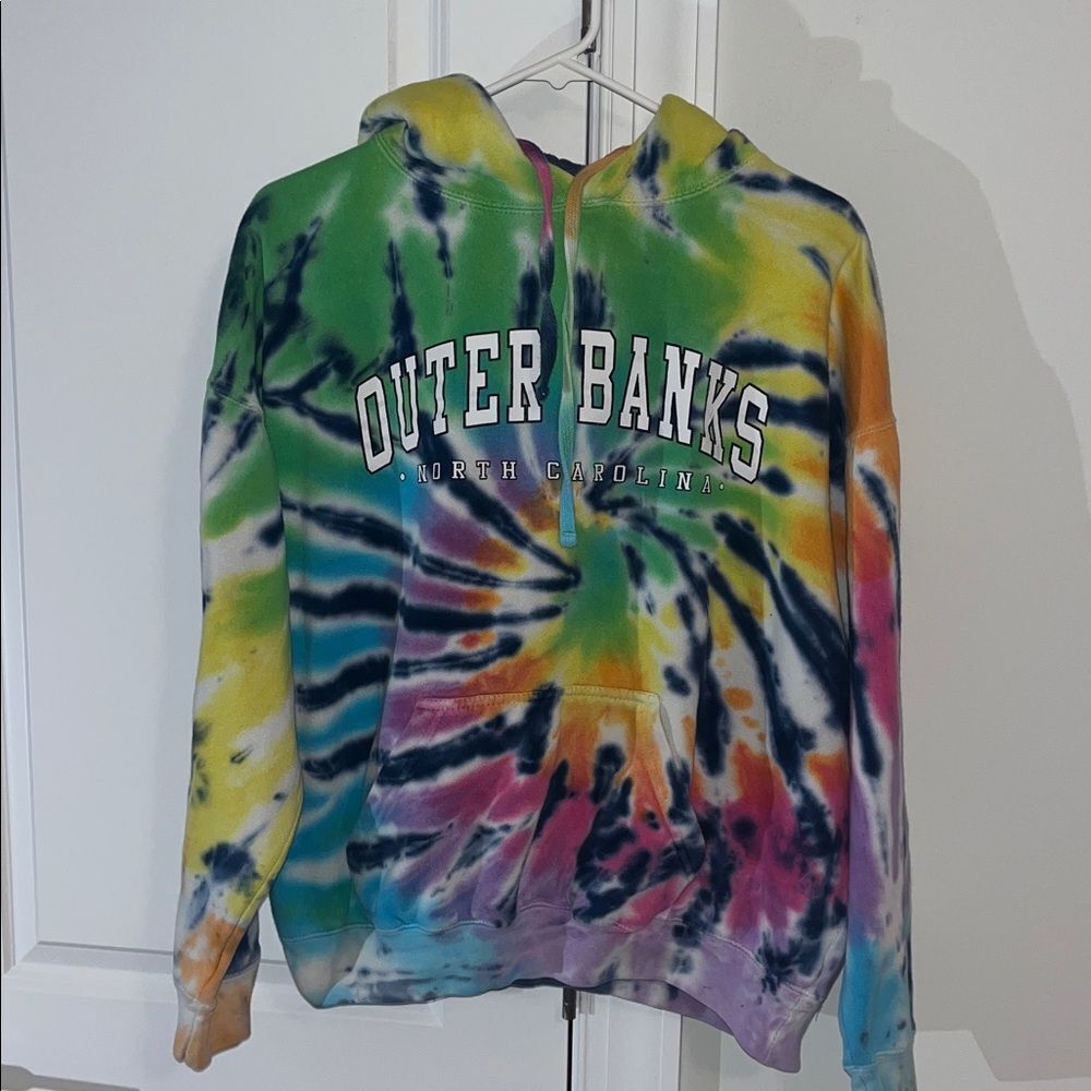 outer banks North Carolina OBX ocracoke Tie Dye Hippie hoodie hooded Sweatshirt